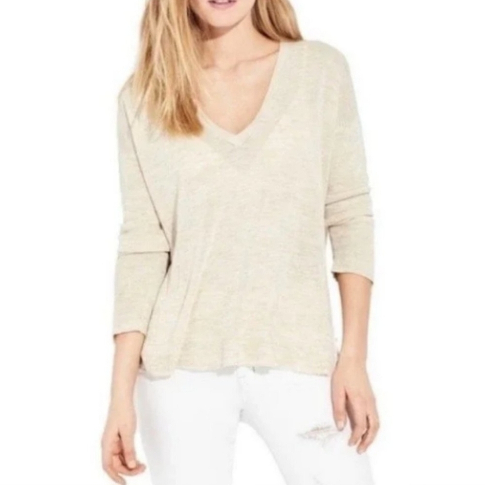 AYR Cream V-Neck Sweater